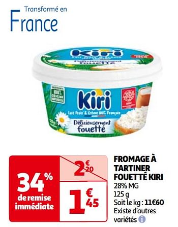 Promoties Fromage à tartiner fouetté kiri - KIRI - Geldig van 14/05/2024 tot 21/05/2024 bij Auchan