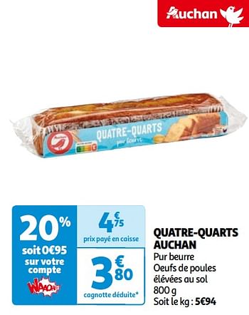 Promoties Quatre-quarts auchan - Huismerk - Auchan - Geldig van 14/05/2024 tot 21/05/2024 bij Auchan