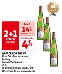 Alsace aop 2022 pinot gris, gewurztraminer, riesling cave du vieil armand-Witte wijnen