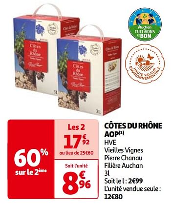 Promoties Côtes du rhône aop - Witte wijnen - Geldig van 14/05/2024 tot 21/05/2024 bij Auchan
