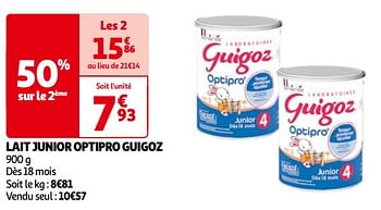 Promoties Lait junior optipro guigoz - guigoz - Geldig van 14/05/2024 tot 21/05/2024 bij Auchan