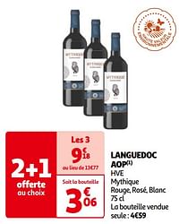 Languedoc aop hve mythique rouge, rosé, blanc-Rode wijnen