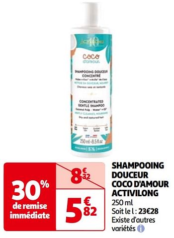 Promoties Shampooing douceur coco d`amour activilong - Activilong - Geldig van 14/05/2024 tot 21/05/2024 bij Auchan