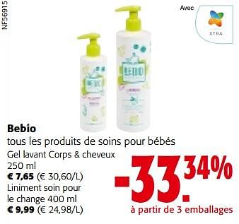 Promotions Bebio tous les produits de soins pour bébés - Bebio - Valide de 08/05/2024 à 21/05/2024 chez Colruyt