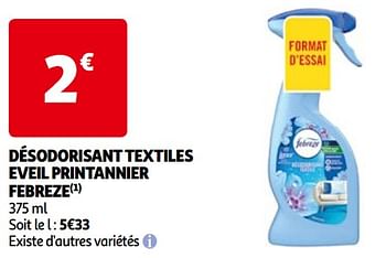 Promoties Désodorisant textiles eveil printannier febreze - Febreze - Geldig van 14/05/2024 tot 21/05/2024 bij Auchan