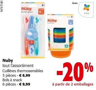 Promotions Nuby tout l’assortiment - Nuby - Valide de 08/05/2024 à 21/05/2024 chez Colruyt