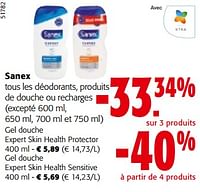 Promotions Sanex tous les déodorants, produits de douche ou recharges - Sanex - Valide de 08/05/2024 à 21/05/2024 chez Colruyt