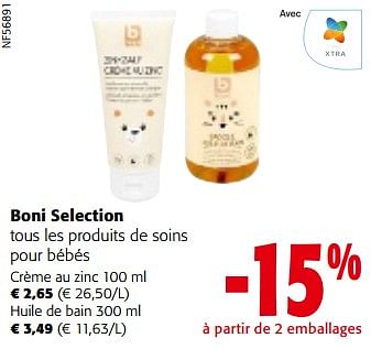 Promotions Boni selection tous les produits de soins pour bébés - Boni - Valide de 08/05/2024 à 21/05/2024 chez Colruyt