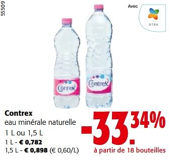 Promotions Contrex eau minérale naturelle - Contrex - Valide de 08/05/2024 à 21/05/2024 chez Colruyt