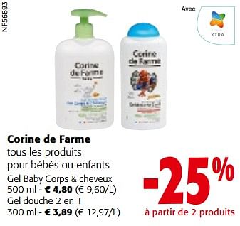 Promotions Corine de farme tous les produits pour bébés ou enfants - Corine de farme - Valide de 08/05/2024 à 21/05/2024 chez Colruyt