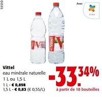 Promotions Vittel eau minérale naturelle - Vittel - Valide de 08/05/2024 à 21/05/2024 chez Colruyt