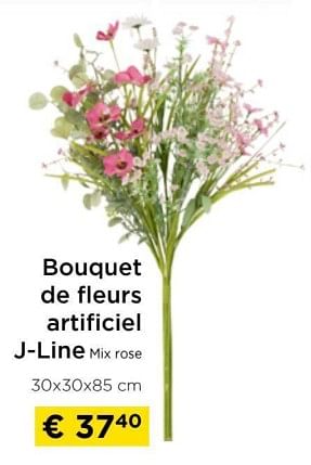 Promotions Bouquet de fleurs artificiel j-line mix rose - J-line - Valide de 09/05/2024 à 20/05/2024 chez Molecule