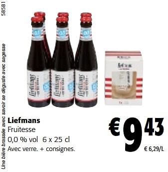 Promotions Liefmans fruitesse 0,0 % vol - Liefmans - Valide de 08/05/2024 à 21/05/2024 chez Colruyt