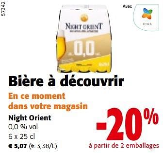 Promotions Night orient 0,0 % vol - Night orient - Valide de 08/05/2024 à 21/05/2024 chez Colruyt