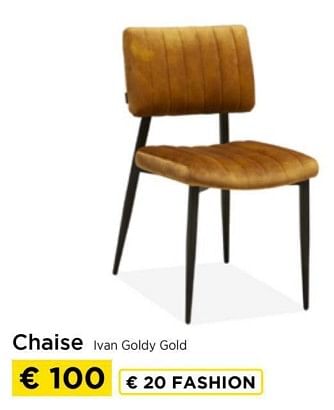Promotions Chaise ivan goldy gold - Produit maison - Molecule - Valide de 09/05/2024 à 20/05/2024 chez Molecule