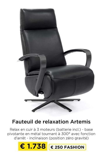 Promotions Fauteuil de relaxation artemis - Produit maison - Molecule - Valide de 09/05/2024 à 20/05/2024 chez Molecule