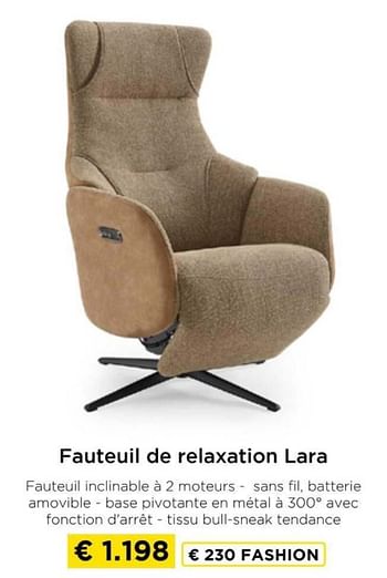 Promotions Fauteuil de relaxation lara - Produit maison - Molecule - Valide de 09/05/2024 à 20/05/2024 chez Molecule
