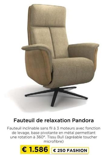 Promotions Fauteuil de relaxation pandora - Produit maison - Molecule - Valide de 09/05/2024 à 20/05/2024 chez Molecule