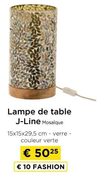 Promotions Lampe de table j-line mosaique - J-line - Valide de 09/05/2024 à 20/05/2024 chez Molecule