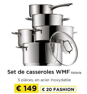 Promotions Set de casseroles wmf astoria 5 pièces, en acier inoxydable - WMF - Valide de 09/05/2024 à 20/05/2024 chez Molecule