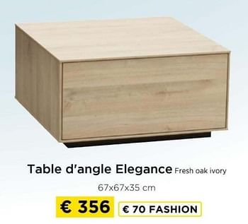 Promotions Table d’angle elegance fresh oak ivory - Produit maison - Molecule - Valide de 09/05/2024 à 20/05/2024 chez Molecule