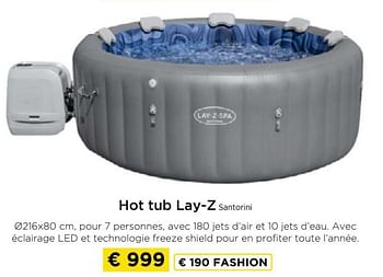 Promotions Hot tub lay-z santorini - Lay-Z-Spa - Valide de 09/05/2024 à 20/05/2024 chez Molecule