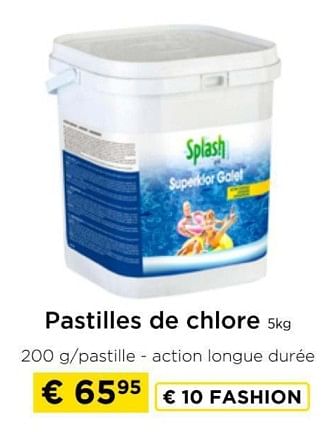 Promotions Pastilles de chlore - Splash - Valide de 09/05/2024 à 20/05/2024 chez Molecule