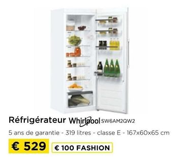 Promotions Réfrigerateur whirlpool sw6am2qw2 - Whirlpool - Valide de 09/05/2024 à 20/05/2024 chez Molecule