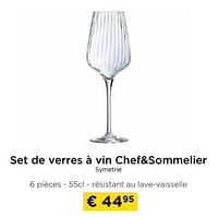 Promotions Set de verres à vin chef+sommelier symetrie - Chef & Sommelier - Valide de 09/05/2024 à 20/05/2024 chez Molecule