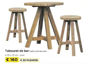 Promotions Tabouret de bar castle rustic bar stool - Produit maison - Molecule - Valide de 09/05/2024 à 20/05/2024 chez Molecule