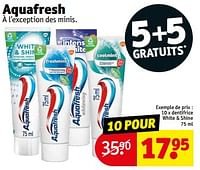 Promotions Dentifrice white + shine - Aquafresh - Valide de 14/05/2024 à 26/05/2024 chez Kruidvat