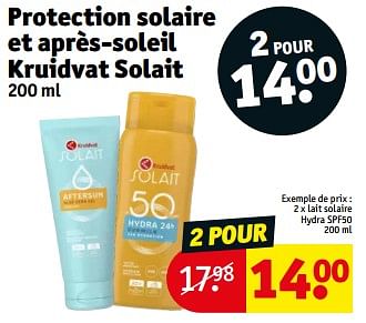Promotions Lait solaire hydra spf50 - Produit maison - Kruidvat - Valide de 14/05/2024 à 26/05/2024 chez Kruidvat