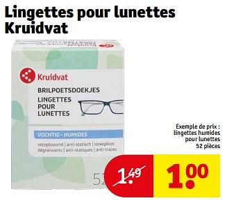 Promotions Lingettes humides pour lunettes - Produit maison - Kruidvat - Valide de 14/05/2024 à 26/05/2024 chez Kruidvat