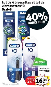 Promotions Lot de 2 brossettes io noires - Oral-B - Valide de 14/05/2024 à 26/05/2024 chez Kruidvat