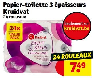 Promotions Papier-toilette 3 épaisseurs kruidvat - Produit maison - Kruidvat - Valide de 14/05/2024 à 26/05/2024 chez Kruidvat