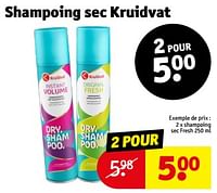Promotions Shampoing sec fresh - Produit maison - Kruidvat - Valide de 14/05/2024 à 26/05/2024 chez Kruidvat