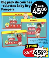 Promotions Big pack de couches culottes taille 5 baby dry - Pampers - Valide de 14/05/2024 à 26/05/2024 chez Kruidvat
