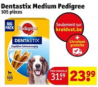Promotions Dentastix medium pedigree - Pedigree - Valide de 14/05/2024 à 26/05/2024 chez Kruidvat