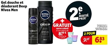 Promotions Déodorant en spray deep + verre coloré gratuit - Nivea - Valide de 14/05/2024 à 26/05/2024 chez Kruidvat
