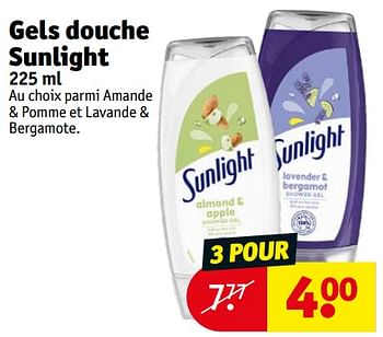 Promotions Gels douche sunlight - Sunlight - Valide de 14/05/2024 à 26/05/2024 chez Kruidvat