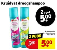 Promoties Droogshampoo fresh - Huismerk - Kruidvat - Geldig van 14/05/2024 tot 26/05/2024 bij Kruidvat