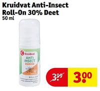 Promoties Kruidvat anti-insect roll-on 30% deet - Huismerk - Kruidvat - Geldig van 14/05/2024 tot 26/05/2024 bij Kruidvat