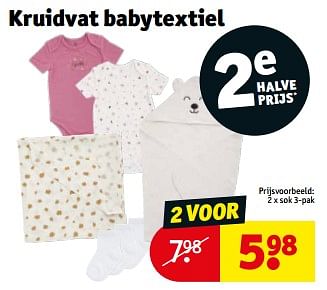 Promoties Kruidvat babytextiel sok 3-pak - Huismerk - Kruidvat - Geldig van 14/05/2024 tot 26/05/2024 bij Kruidvat