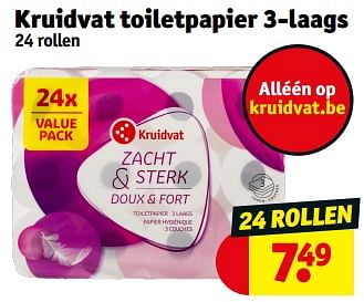 Promoties Kruidvat toiletpapier 3-laags - Huismerk - Kruidvat - Geldig van 14/05/2024 tot 26/05/2024 bij Kruidvat