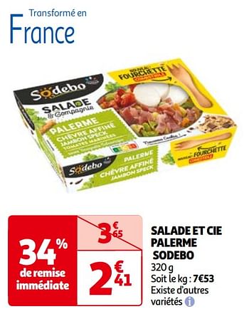 Promotions Salade et cie palerme sodebo - Sodebo - Valide de 14/05/2024 à 21/05/2024 chez Auchan Ronq