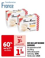 Promotions Riz au lait bonne maman - Bonne Maman - Valide de 14/05/2024 à 21/05/2024 chez Auchan Ronq