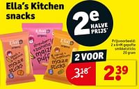 Promoties 6+m gepofte smikkelsticks - Ella’s kitchen - Geldig van 14/05/2024 tot 26/05/2024 bij Kruidvat