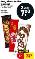 Promoties Bros, kitkat en lion multipak - Nestlé - Geldig van 14/05/2024 tot 26/05/2024 bij Kruidvat