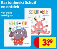 Promoties Kartonboek: schuif en ontdek - Huismerk - Kruidvat - Geldig van 14/05/2024 tot 26/05/2024 bij Kruidvat