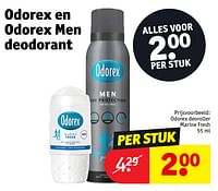 Promoties Odorex deoroller marine fresh - Odorex - Geldig van 14/05/2024 tot 26/05/2024 bij Kruidvat